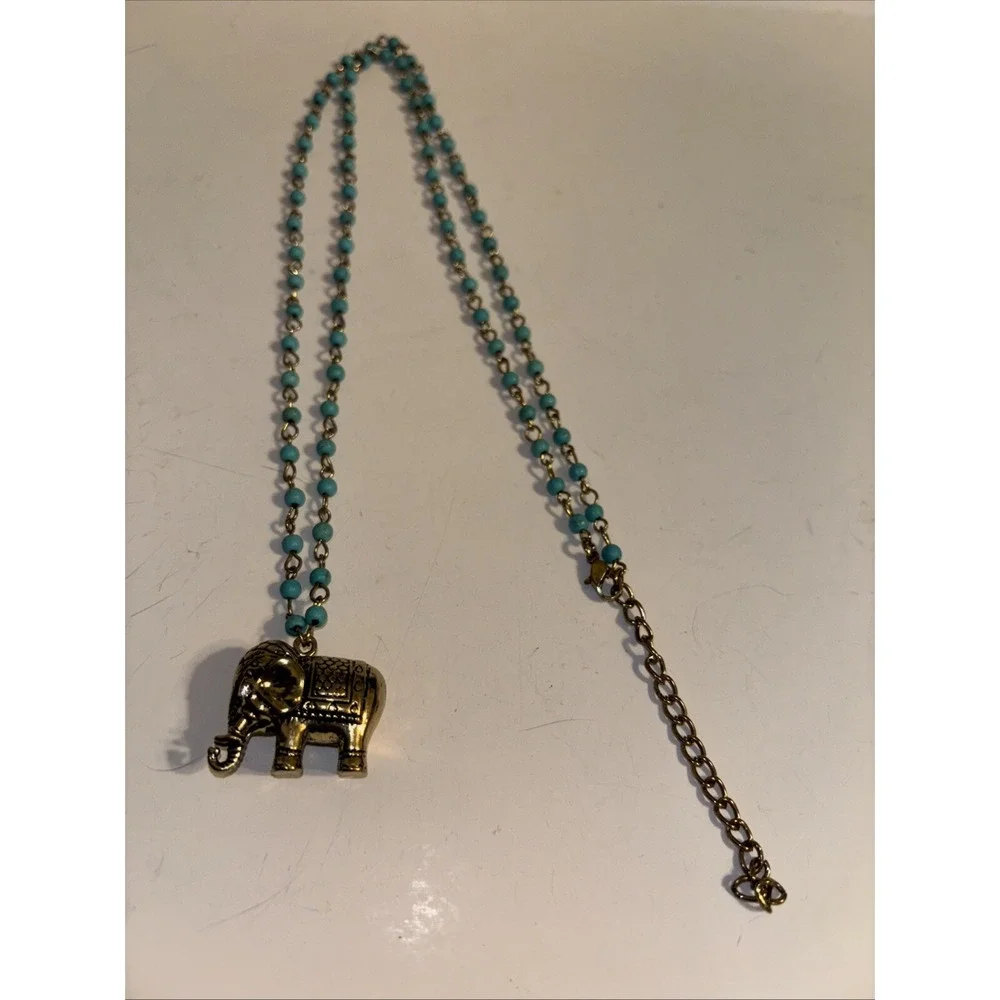 Elephant Charm Silver Pewter Pendant Stainless Steel Chain‎ Necklace 18